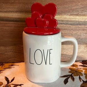 Rae Dunn “LOVE” Mug with heart topper!